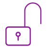 Unlocked lock pictogram